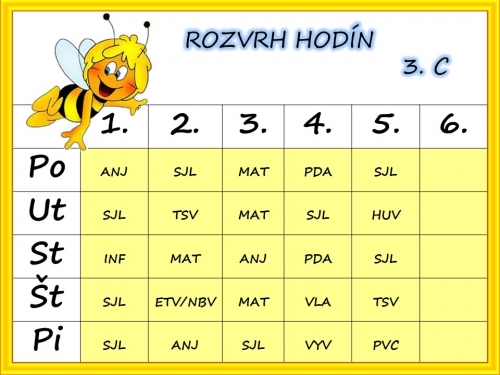 ROZVRH 1.stupeň